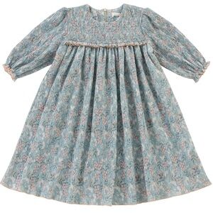 NWT Kipp Girls Asil Floral  Runched Peasane Cottagecore Dress